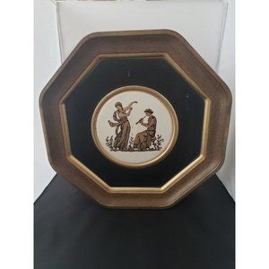 Vtg Guildcraft Octagon Metal Tin Greek Roman Toleware Frenchtown NJ Wall Decor